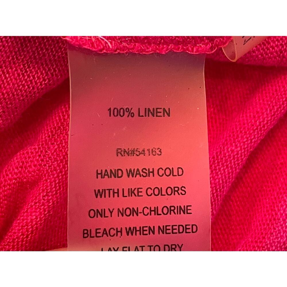 Calvin Klein Pink/Fuscia Linen Open Front Cardigan, Wrap, Drape, Asymmetrical L - Picture 6 of 9